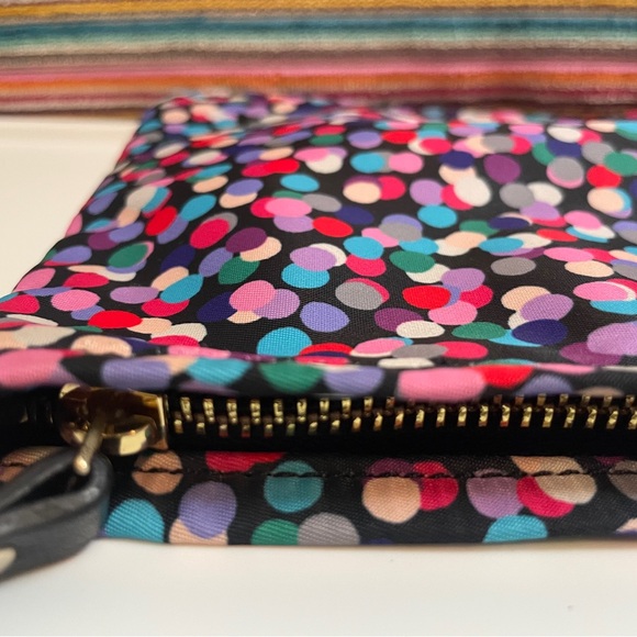 Kate Spade On Purpose Dance Party Dot Large Nylon Wristlet Clutch w Bow Rare - Picture 8 of 16